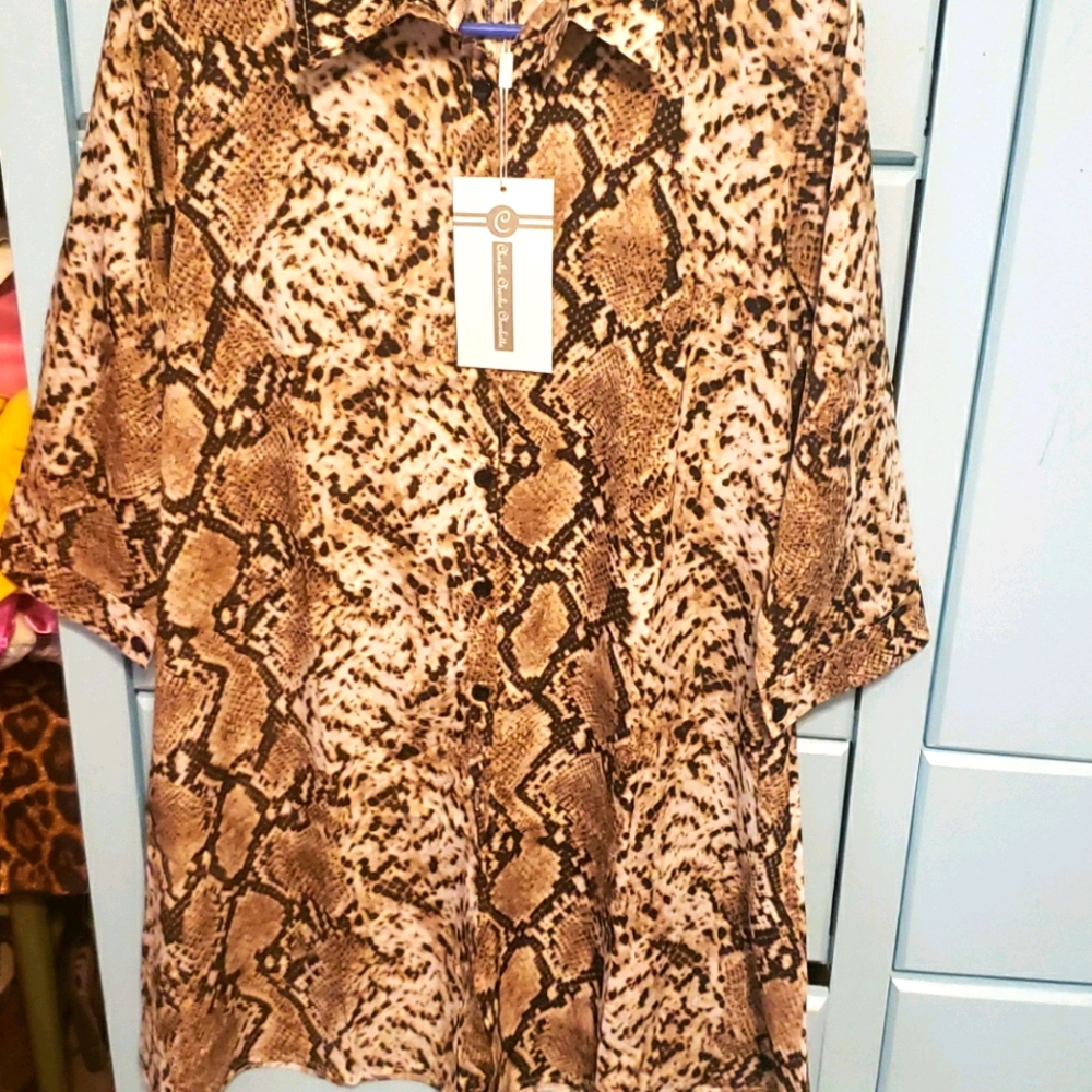 Shift snake skin print dress